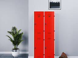 Двухъярусный стальной шкафчик с четырьмя отделениями