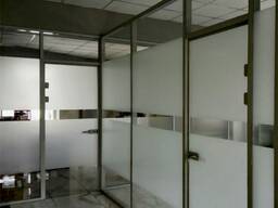 Перегородки из стекла в алюминиевом профиле в Бишкеке