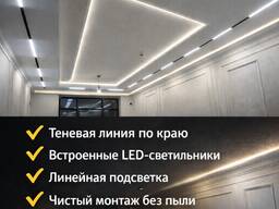Современные натяжные потолки с встраиваемым освещением